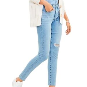 LOFT The Curvy Skinny Distressed Jean with Raw Henhc